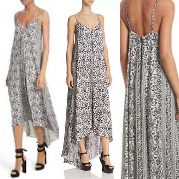 Alice + Olivia Black and White Rowley Maxi Dress high Low Tent Lightweight Sz.XS - Picture 4 of 16